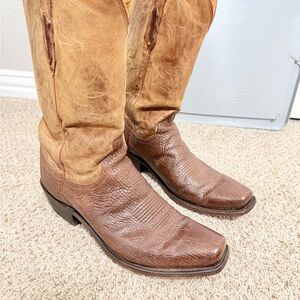 Lucchese Brown Shark Cowboy Boots